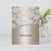  BRONZE LACE DIAMOND WEDDING INVITATIONS KAART (Staand voorkant)