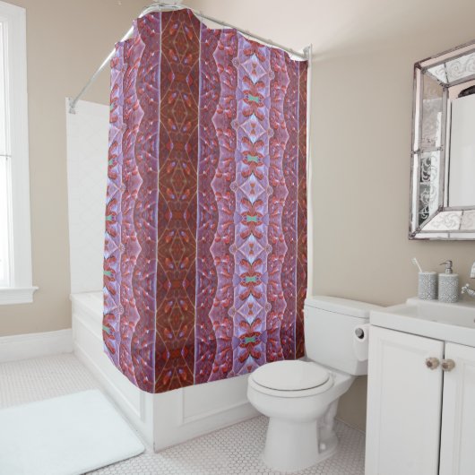 Bronze Leaf Ikat Douchegordijn (In situ)