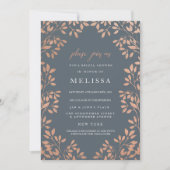 Bronze Leaves Border Vrijgezellenfeest Uitnodigen Kaart (Voorkant)