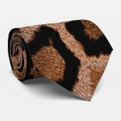 Bronze Leopard Cheetah Print Stropdas (Opgerold)