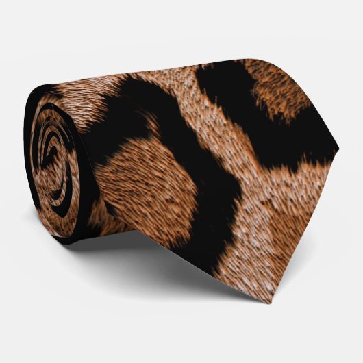 Bronze Leopard Cheetah Print Stropdas (Opgerold)