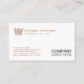 BRONZE LINE MONOGRAM  BUSINESS LOGO PROFESSIONAL VISITEKAARTJE (Voorkant)