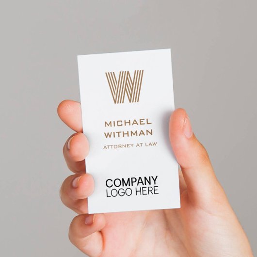 BRONZE LINE MONOGRAM CORPORATE LOGO QR CODE VISITEKAARTJE