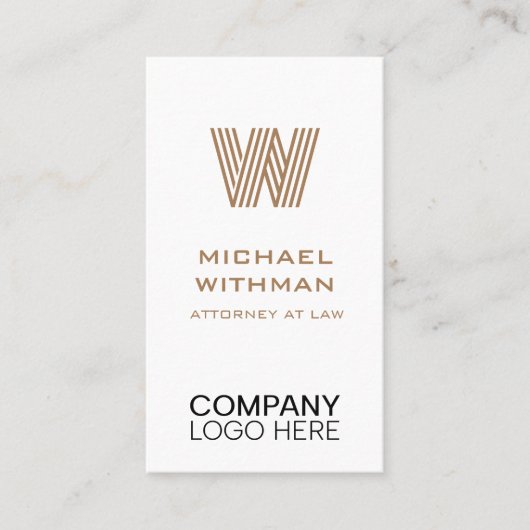 BRONZE LINE MONOGRAM CORPORATE LOGO QR CODE VISITEKAARTJE (Voorkant)