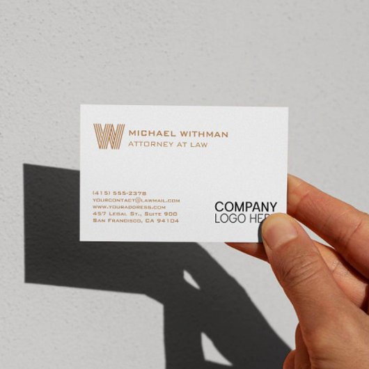 BRONZE LINE MONOGRAM ZAKENLOGO PROFESSIONEEL VISITEKAARTJE