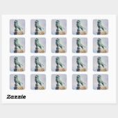 Bronze Lion Statue Vierkante Sticker (Vel)