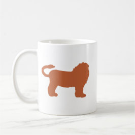 Bronze Lion Zodiac Silhouette Mug – Warm Leo Koffiemok