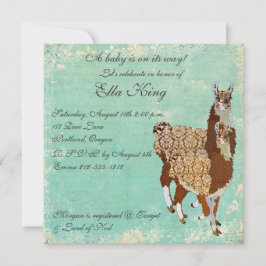 Bronze Llamas Baby Uitnodiging