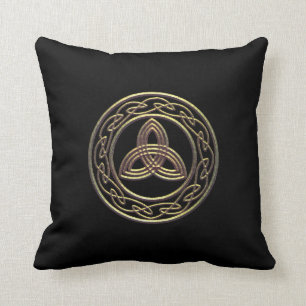 Bronze look Trinity Metallic Celtic Knot Pillow Kussen