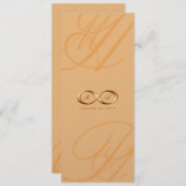 Bronze Love Infinity Hand Clasp Wedding Invite Kaart (Voorkant / Achterkant)