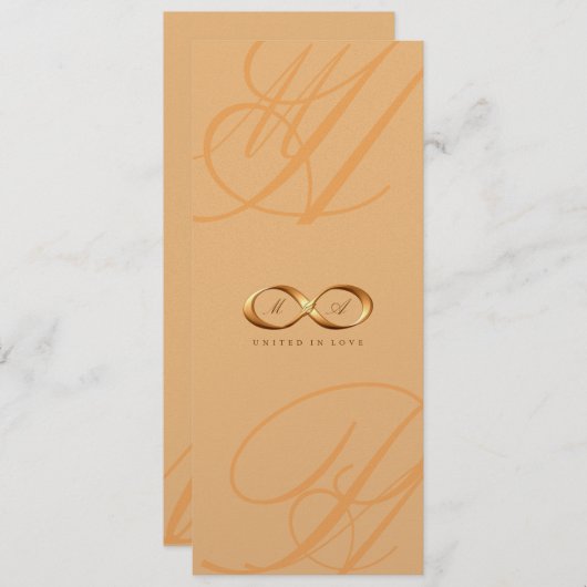 Bronze Love Infinity Hand Clasp Wedding Invite Kaart (Voorkant / Achterkant)