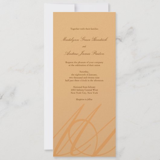 Bronze Love Infinity Hand Clasp Wedding Invite Kaart (Achterkant)