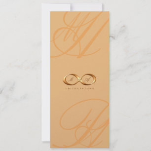 Bronze Love Infinity Hand Clasp Wedding Invite Kaart