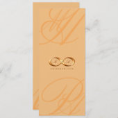 Bronze Love Infinity Hand Clasp Wedding Invite Kaart (Voorkant / Achterkant)