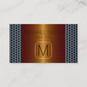 Bronze Luxury Roestvrij Metaal Monogram #2 Visitekaartje
