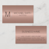 Bronze Luxury Roestvrij staal Monogram #2 Visitekaartje (Voorkant / Achterkant)