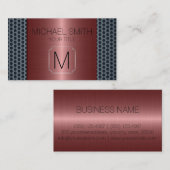 Bronze Luxury Stainless Metal Monogram Visitekaartje (Voorkant / Achterkant)
