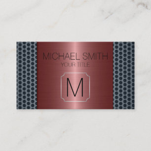 Bronze Luxury Stainless Metal Monogram Visitekaartje