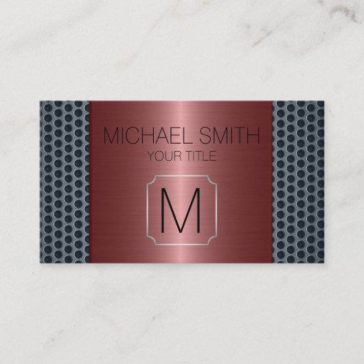 Bronze Luxury Stainless Metal Monogram Visitekaartje (Voorkant)