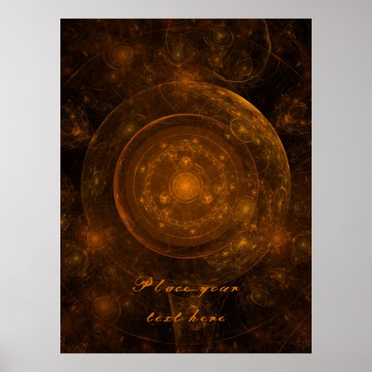 Bronze Mandala Achtergrond 001 Poster (Voorkant)