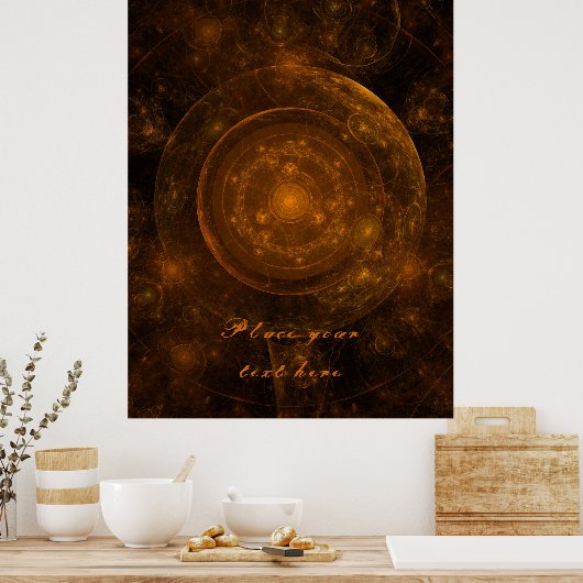Bronze Mandala Achtergrond 001 Poster (Keuken)