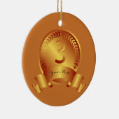 Bronze Medal, aangepaste tekst, drie bekroonde win Keramisch Ornament (Rechts)