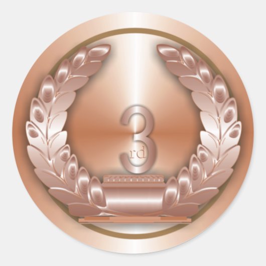 Bronze Medal Ronde Sticker (Voorkant)