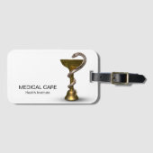 Bronze Medical slang Bowl Hygieia White Caduceus Bagagelabel (Voorkant (horizontaal))
