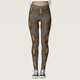 Bronze Medusa All-Over-Print Leggings