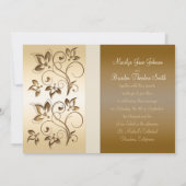 Bronze met Ivory Ribbon Monogrammed Uitnodiging (Achterkant)