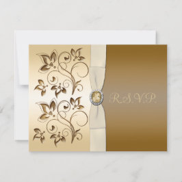 Bronze met Ivory Ribbon RSVP-kaart RSVP Kaartje