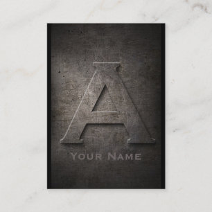 Bronze Metal Monogrammed A Visitekaartje