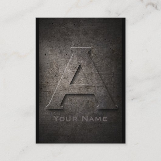 Bronze Metal Monogrammed A Visitekaartje (Voorkant)