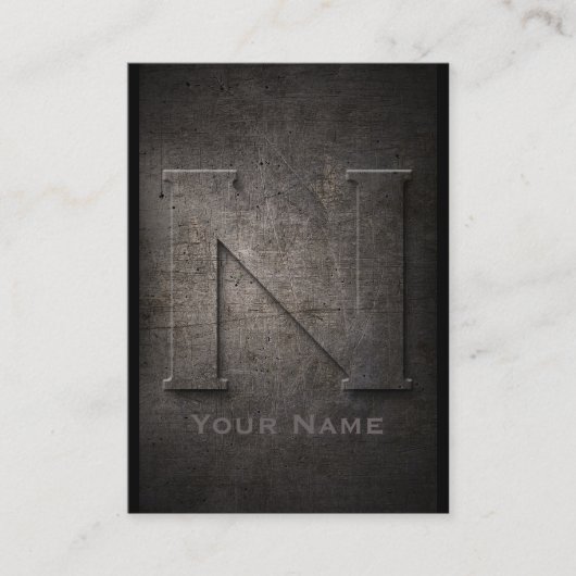 Bronze Metal Monogrammed N Visitekaartje (Voorkant)