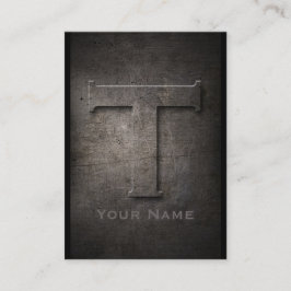 Bronze Metal Monogrammed T Visitekaartje