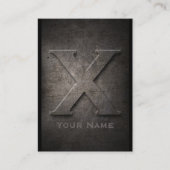 Bronze Metal Monogrammed X Visitekaartje (Voorkant)