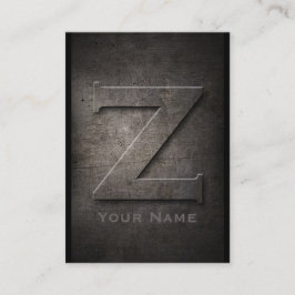 Bronze Metal Monogrammed Z Visitekaartjes