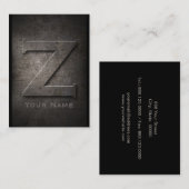 Bronze Metal Monogrammed Z Visitekaartjes (Voorkant / Achterkant)