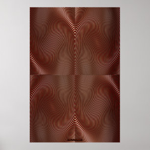 Bronze Metal on Red Optical Illusion Wall Art Lge Poster