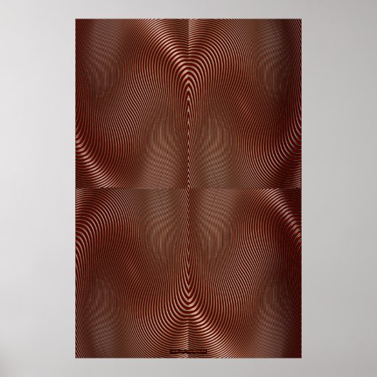 Bronze Metal on Red Optical Illusion Wall Art Lge Poster (Voorkant)