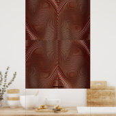 Bronze Metal on Red Optical Illusion Wall Art Lge Poster (Keuken)