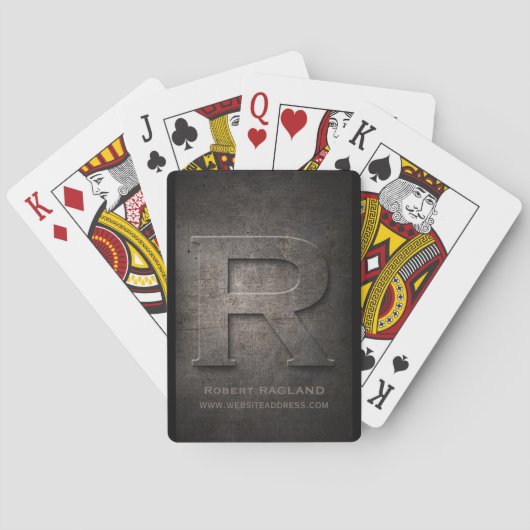 Bronze Metal R Monogram spelkaarten Pokerkaarten (Achterkant)