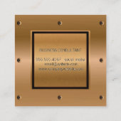Bronze Metallic and Rivets | Industriële industrie Vierkante Visitekaartje (Achterkant)