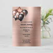 BRONZE METALLIC BUNCH OF BALLOONS INVITATION KAART (Staand voorkant)