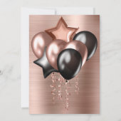 BRONZE METALLIC BUNCH OF BALLOONS INVITATION KAART (Achterkant)