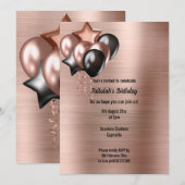 BRONZE METALLIC BUNCH OF BALLOONS INVITATION KAART (Voorkant / Achterkant)