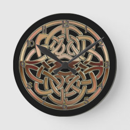 Bronze Metallic Celtic Knot Wall Clock Ronde Klok