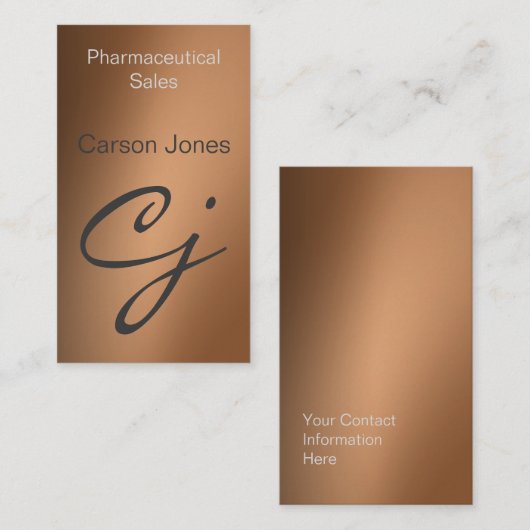 Bronze Metallic Professional Visitekaartje (Voorkant / Achterkant)