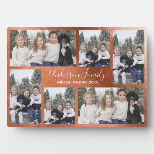 Bronze Metallic  Six Photo Template Fotoplaat (voorkant)
