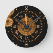 Bronze Midnight Clock Ronde Klok (Voorkant)